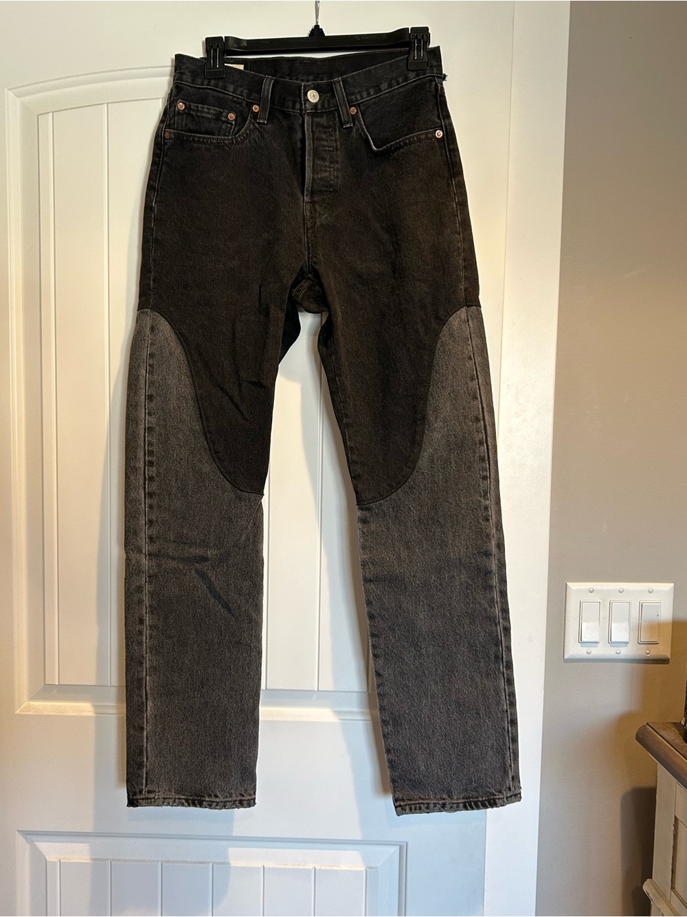Signature by Levi Strauss Two-Tone Black and Dark Gray Straight Jeans